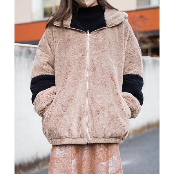 パーカー 「Ir」シャギーボア オーバーサイズジップパーカー レディース メンズ