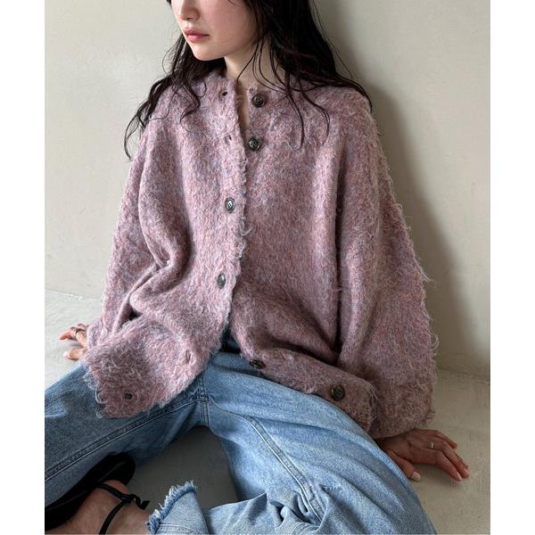 カーディガン 「ハンドウォッシャブル」ウール混起毛オーバーサイズカーディガン レディース メンズ