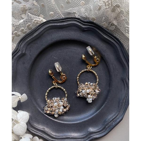 イヤリング 「malle la brocante/マルラブロカント」アンティークビーズとチェコファル...