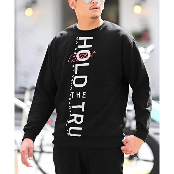 トレーナー スウェット 刺繍入りロゴプリントトレーナー メンズ