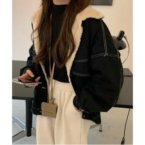 ブルゾン アウター 「秋冬アウター/新色追加予定」インナーファー使いステッチブルゾン/オーバーサイズジャケット レディース｜ZOZOTOWN Yahoo!店