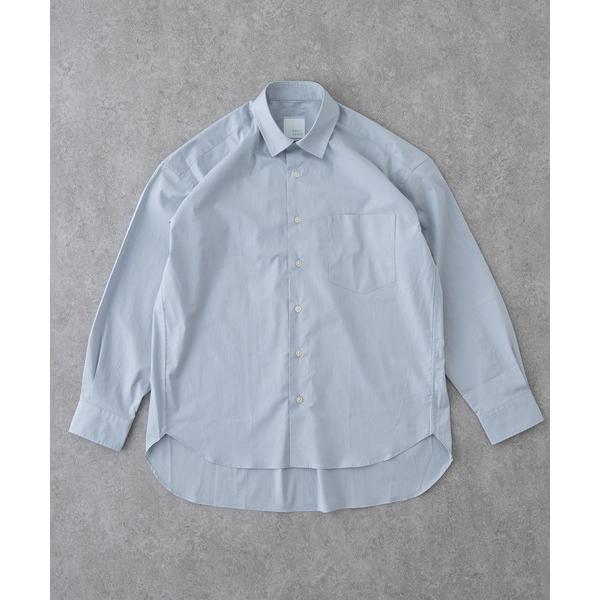 シャツ リラックスバックプリーツシャツ「ライトグレー」 メンズ レディース