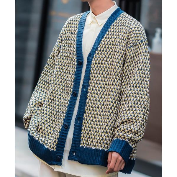 カーディガン ジャガード バルーンスリーブ シャギーニット カーディガン メンズ レディース