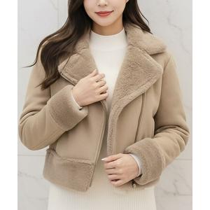 レザージャケット ライダース フェイクムートンライダースジャケット レディース