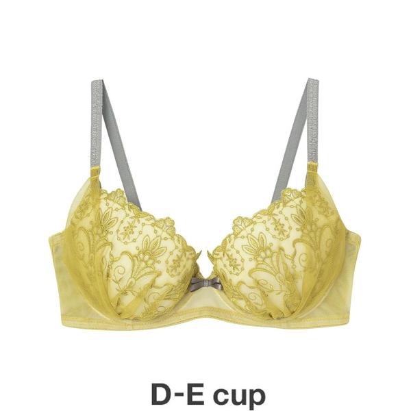 ブラジャー AMPHI「脇スッキリ」シャンデリアモチーフ×エンブロイダリーレース　ブラジャー　D-E...