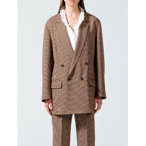 コート アウター MIDIUMISOLID チェックダブルジャケット レディース メンズ