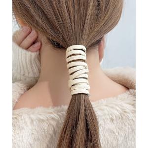 ヘアアクセサリー フェイクレザーグルグルヘアワイヤー