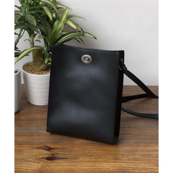 ショルダーバッグ スクエア ミニショルダーバッグ/フェイクレザー/ブラック/ユニセックス メンズ レ...