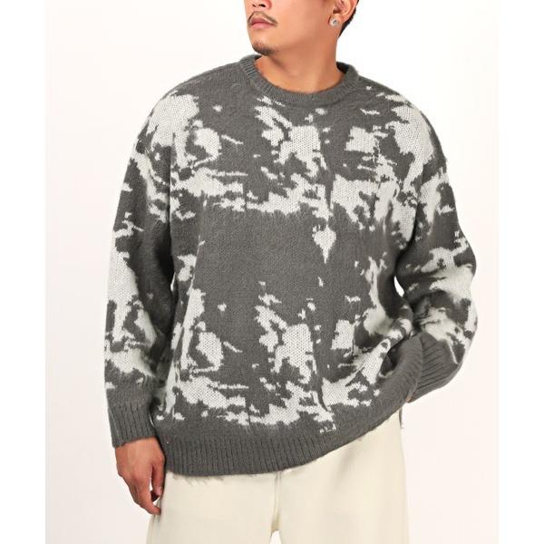 セーター ニット モヘアタッチ起毛ジャガードニット メンズ レディース