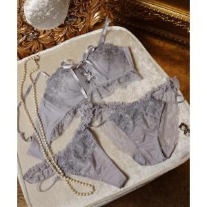 ブラジャー ショーツセット フェミニンレースアップブラ＆ショーツ、Tバック（Feminine Lace Up Bra＆Shorts、T-back)