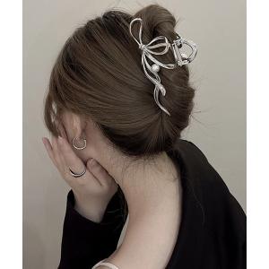 ヘアクリップ 「float」リボン パール ヘア...の商品画像