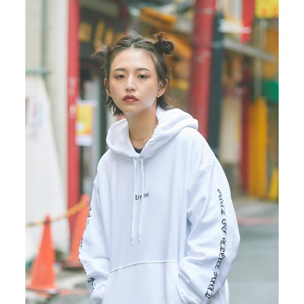 パーカー 「Leyline」Black letter parka メンズ レディース