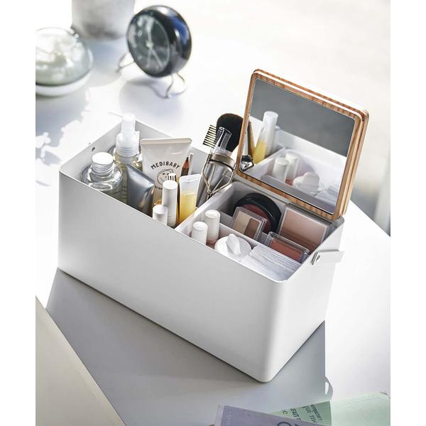 収納 「tower/タワー」メイクボックス　大容量　持ち運び　鏡付き