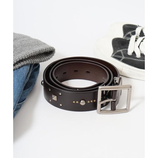 ベルト recurrence スタッズレザーベルト メンズ レディース