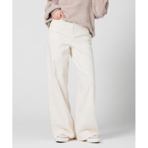 ジーンズ デニム デニムパンツ 「SOMETHING」LISAワイドパンツ (透けにくい / 股上深め / ストレッチ) レディース