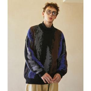 セーター ニット イレギュラーストライプ モヘア...の商品画像