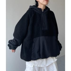 ブルゾン アウター 「UNISEX」over size BOA hoodie blouson / オーバーサイズボアフーディーブルゾン レディース メ