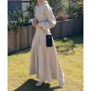 ワンピース 「再入荷」フレアパーカーロングワンピース レディース