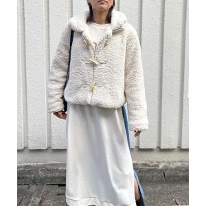 LACーVERT コート アウター 取り外し可能ニットカラー付きファーコート