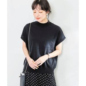 ニット セーター サラコハイネックフレンチスリーブサマーニットトップス レディース