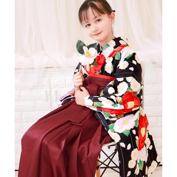 着物 ガールズ 華やかD 袴4点セット ( 二尺袖 + 帯 + 袴 + 襦袢 ) キッズ 子供 女の...