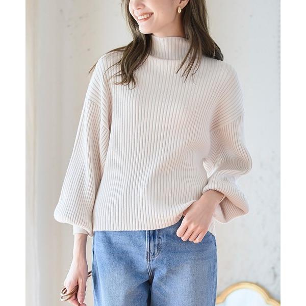 ニット セーター ぽわん袖 ニット ボリューム袖 ニット 長袖 ボリュームスリーブ バルーン袖 ハイ...