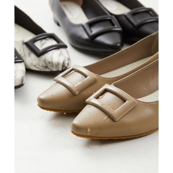 長靴 レインブーツ スクエアバックルレインパンプス/R-1019 レディース