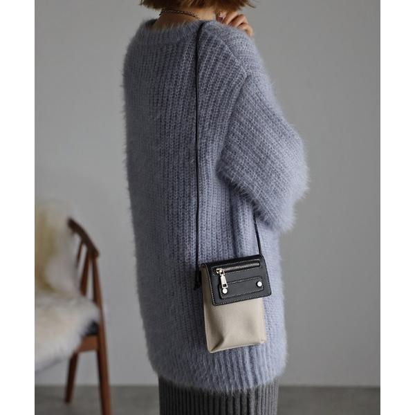 ショルダーバッグ バッグ ステッチデザイン切替キャンバスショルダーバッグ レディース