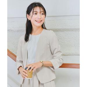 ジャケット ノーカラージャケット カラーレスジャケット レディース