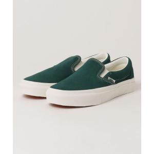 スニーカー メンズ VANS ヴァンズ SLIP ON スリッポン V98CF  SUEDE GREEN/WHITE