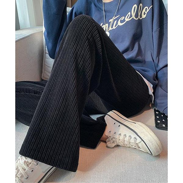 パンツ 暖かいシュニール裏毛ワイドパンツ レディース