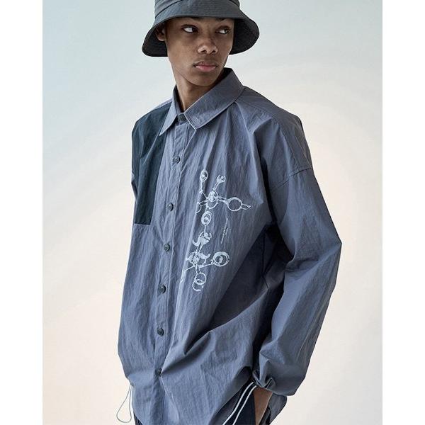 シャツ 「Re:one」-OVERR-  COLOR BLOCKED GRAY SHIRTS(MA)...