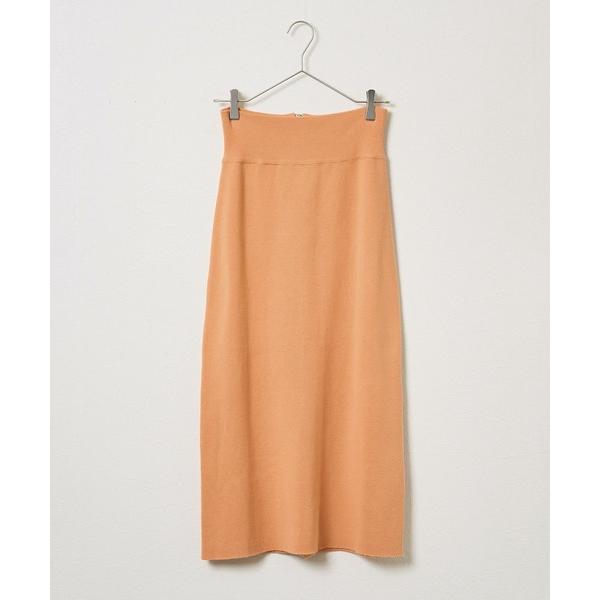 スカート ミラノリブハイウエストロングスカート