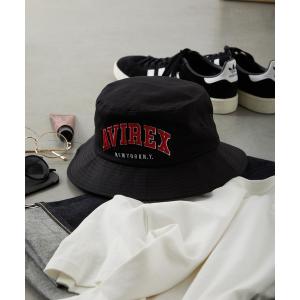帽子 ハット メンズ AVIREX　COLLEDG EMB BUCKET HAT