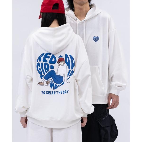パーカー 「a-r」「RedCapGirl/レッドキャップガール」ハートイラスト ルーズサイズ フー...