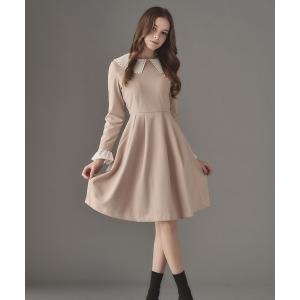 ワンピース スタッズカラーフレアワンピース