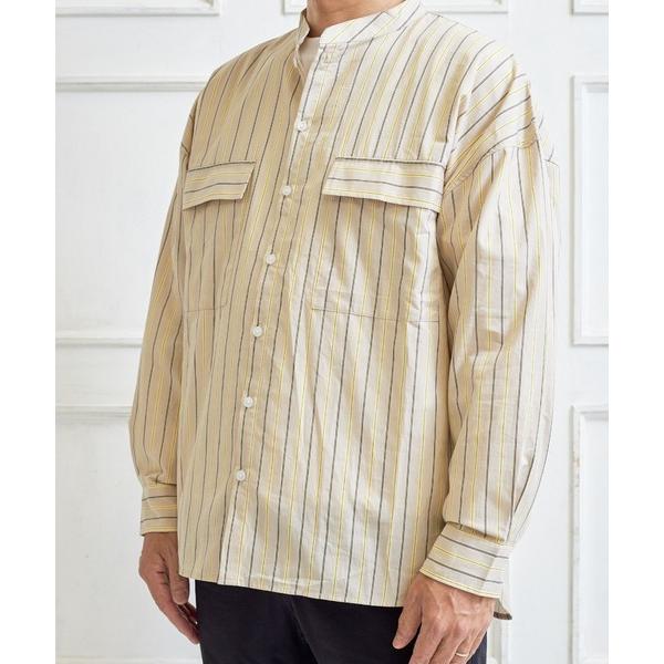 シャツ バンドカラーシャツパパサイズ メンズ