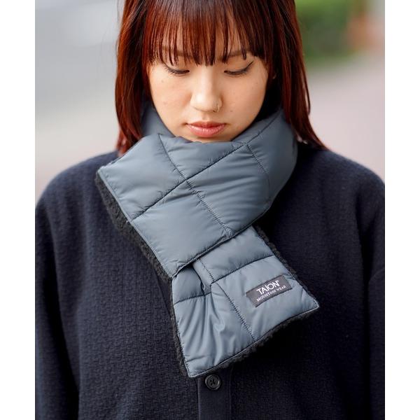 マフラー TAION タイオン マウンテン リバーシブル ダウン×ボア マフラー メンズ レディース
