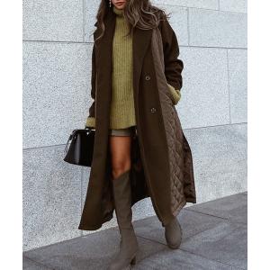 コート アウター キルティングロングコート レディース