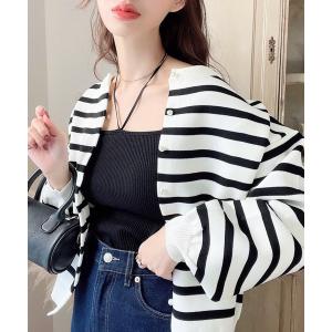 カーディガン 前後2WAYパール釦スポンジニットカーディガン レディース