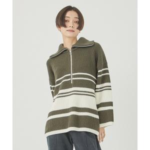 ニット セーター 「WRAPINKNOT(ラッピンノット)」「STUDIOUS別注」オーバーサイズボーダーニット/ドライバーズニット レディース