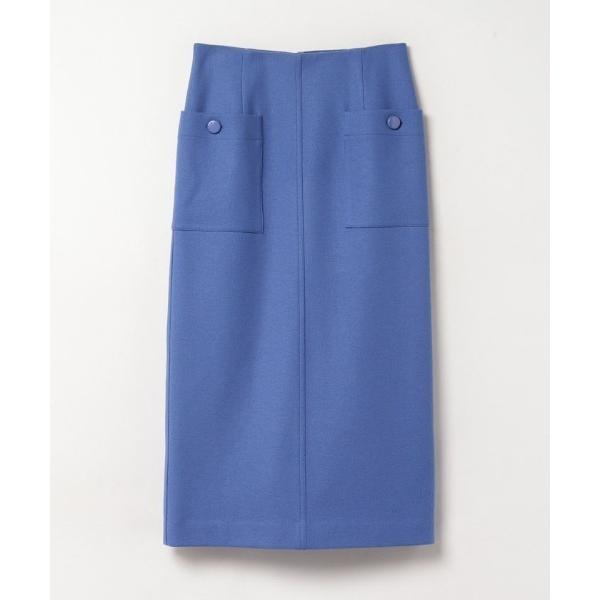 スカート カラーメルトン釦付きタイトスカート