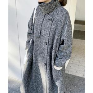 アウター Wスライバーヘリンボーンボリュームコート