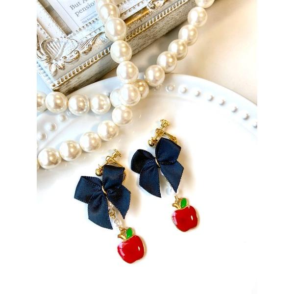 イヤリング 「MUURABBTI」リボンとリンゴのイヤリング(MA) レディース