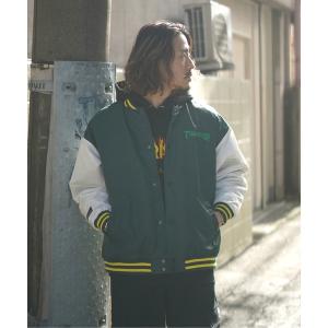 ジャケット スタジャン メンズ NYLON STUDIUM JACKET/スラッシャースタジアムジャケット｜zozo