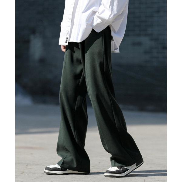 スラックス 「neos -addictive design-」ルーズシルエット センタープレス セミ...