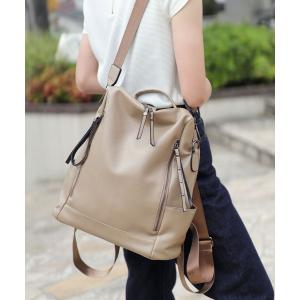 デイバック リュック 「A4収納可」「2WAY/3WAY」ソフトレザースマートリュックサック/ショルダーバッグ レディース