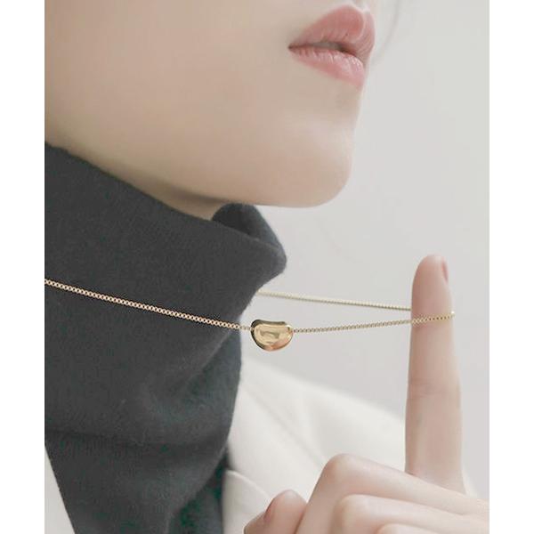 ネックレス 金属アレルギー対応 ぷっくりビーンズチタンネックレス レディース