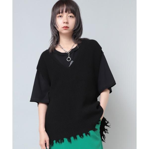 ベスト ジレ K2624 スリットダメージベスト レディース