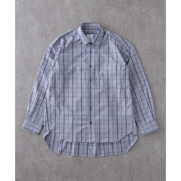 シャツ リラックスバックプリーツシャツ「グレーチェック」 メンズ レディース